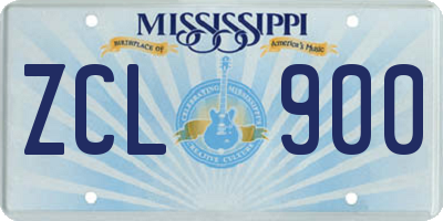MS license plate ZCL900