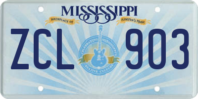 MS license plate ZCL903