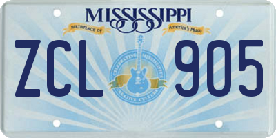 MS license plate ZCL905