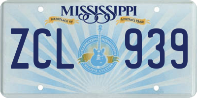 MS license plate ZCL939
