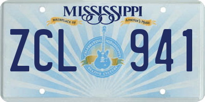 MS license plate ZCL941