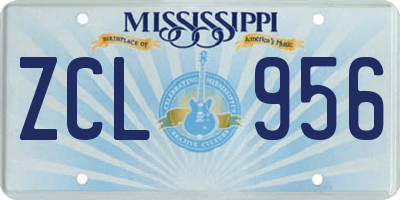 MS license plate ZCL956