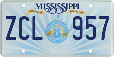 MS license plate ZCL957
