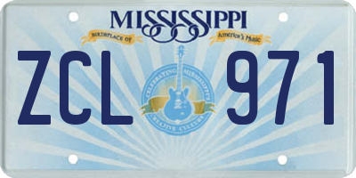 MS license plate ZCL971