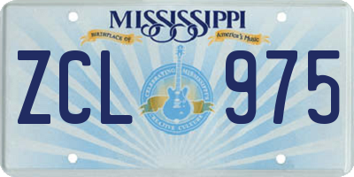 MS license plate ZCL975