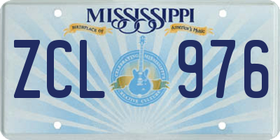 MS license plate ZCL976