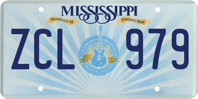 MS license plate ZCL979
