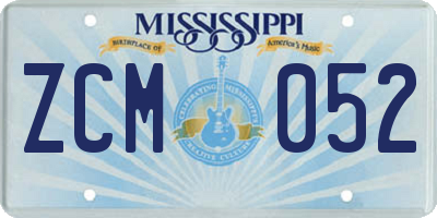 MS license plate ZCM052