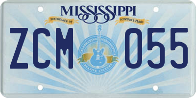 MS license plate ZCM055