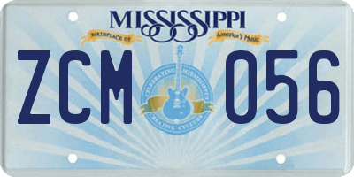 MS license plate ZCM056