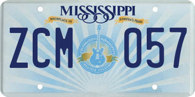 MS license plate ZCM057
