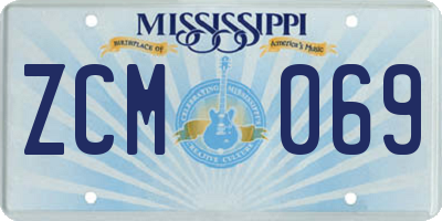 MS license plate ZCM069