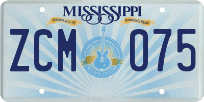 MS license plate ZCM075