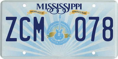 MS license plate ZCM078