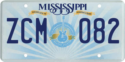 MS license plate ZCM082