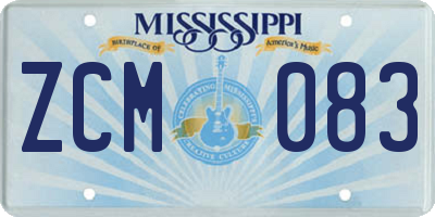 MS license plate ZCM083
