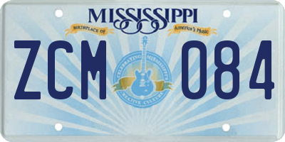 MS license plate ZCM084