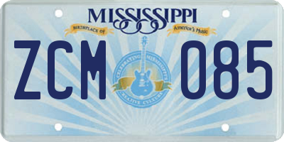 MS license plate ZCM085