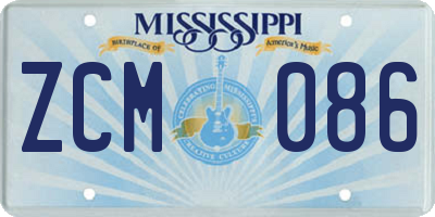 MS license plate ZCM086
