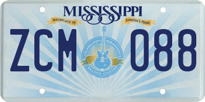 MS license plate ZCM088