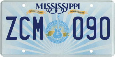 MS license plate ZCM090