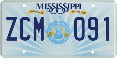MS license plate ZCM091