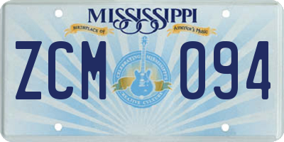 MS license plate ZCM094