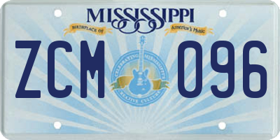 MS license plate ZCM096