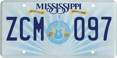 MS license plate ZCM097