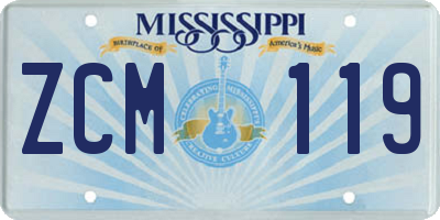 MS license plate ZCM119