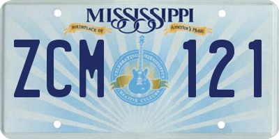 MS license plate ZCM121