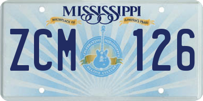 MS license plate ZCM126