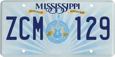 MS license plate ZCM129