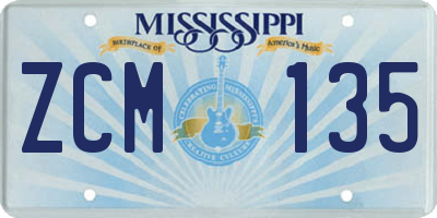 MS license plate ZCM135