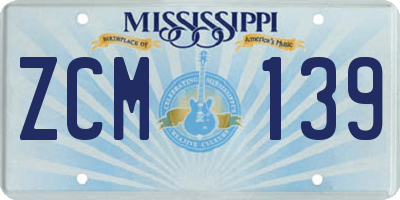 MS license plate ZCM139