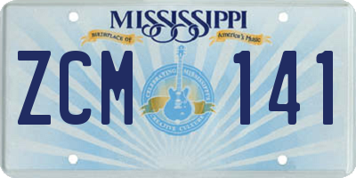 MS license plate ZCM141