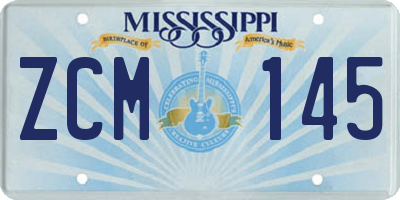 MS license plate ZCM145