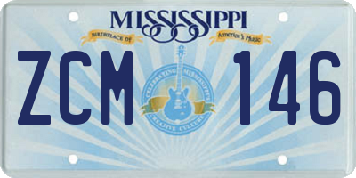 MS license plate ZCM146