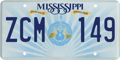 MS license plate ZCM149