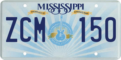 MS license plate ZCM150