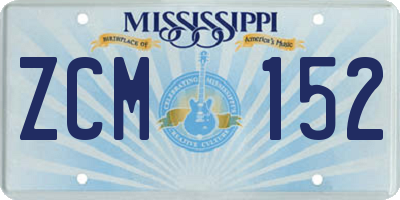 MS license plate ZCM152