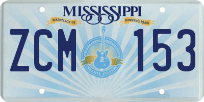 MS license plate ZCM153