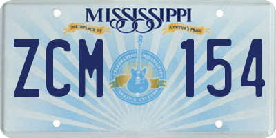 MS license plate ZCM154