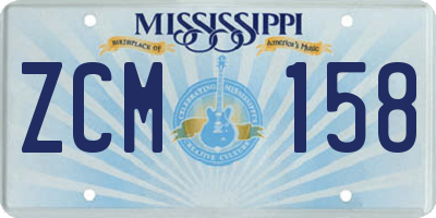 MS license plate ZCM158