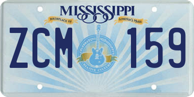 MS license plate ZCM159