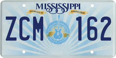 MS license plate ZCM162