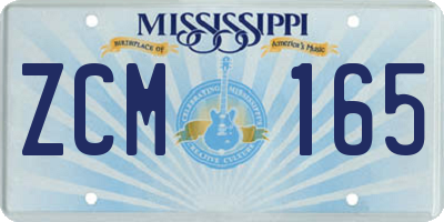 MS license plate ZCM165