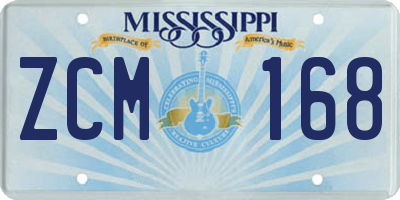 MS license plate ZCM168