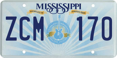 MS license plate ZCM170