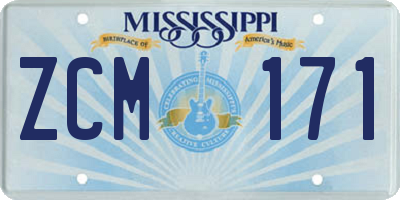 MS license plate ZCM171